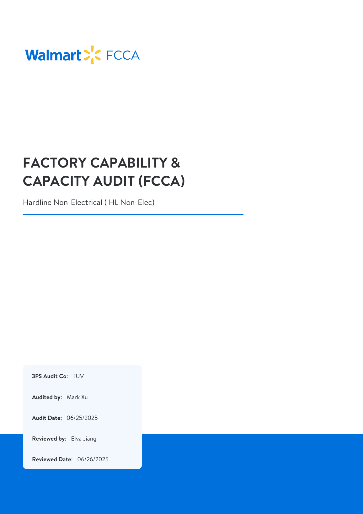 Walmart FCCA audit
