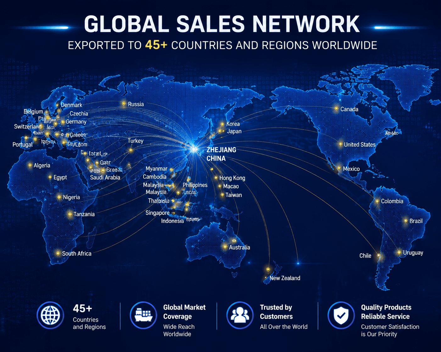 Illustrated global market map